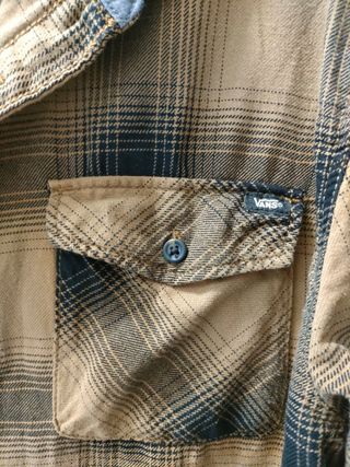 Camisa Vans a cuadros Beige/Negro Talla XL