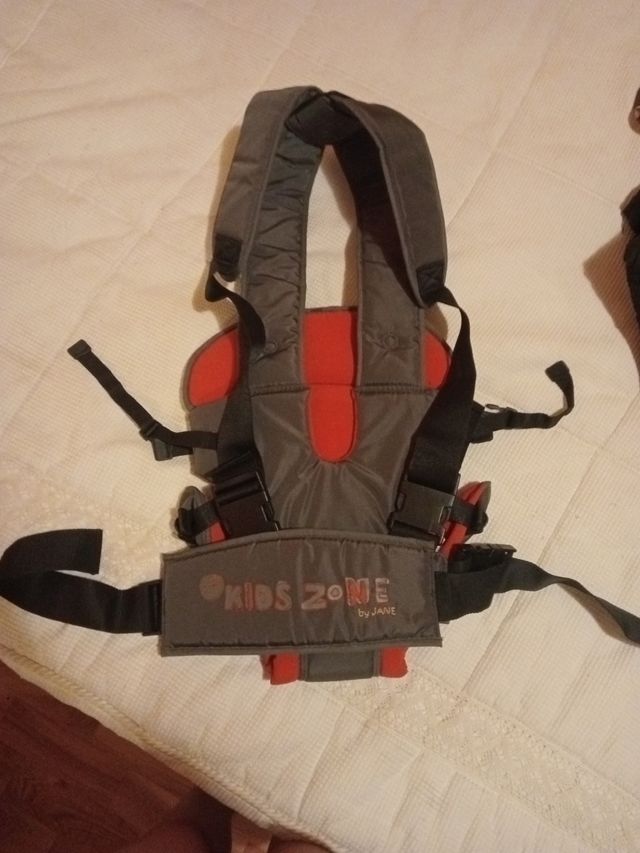 Mochila Canguro Bebé Gris y Naranja