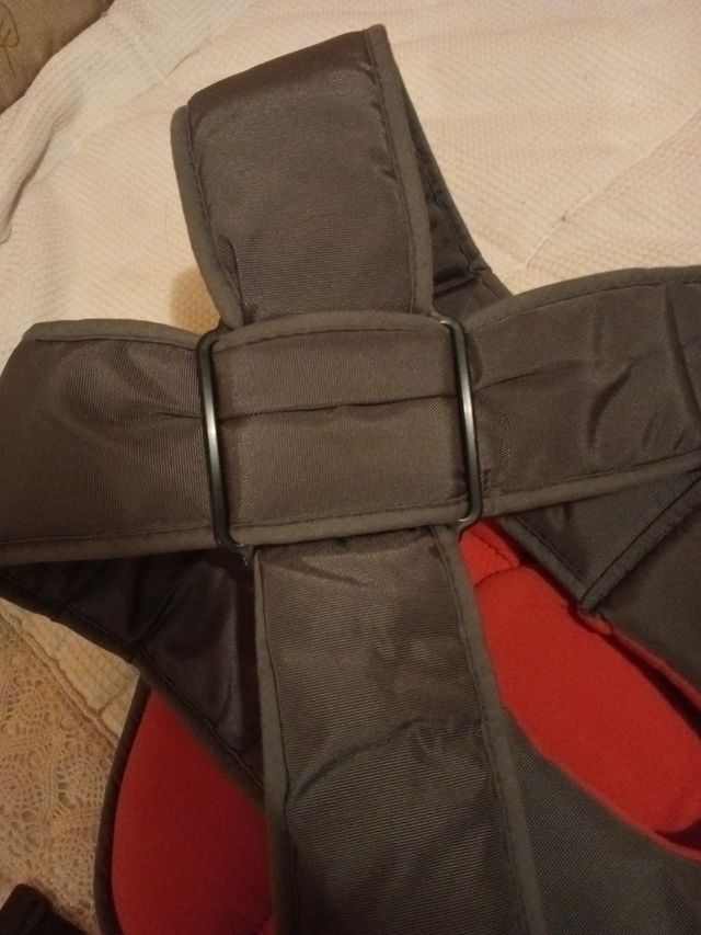 Mochila Canguro Bebé Gris y Naranja