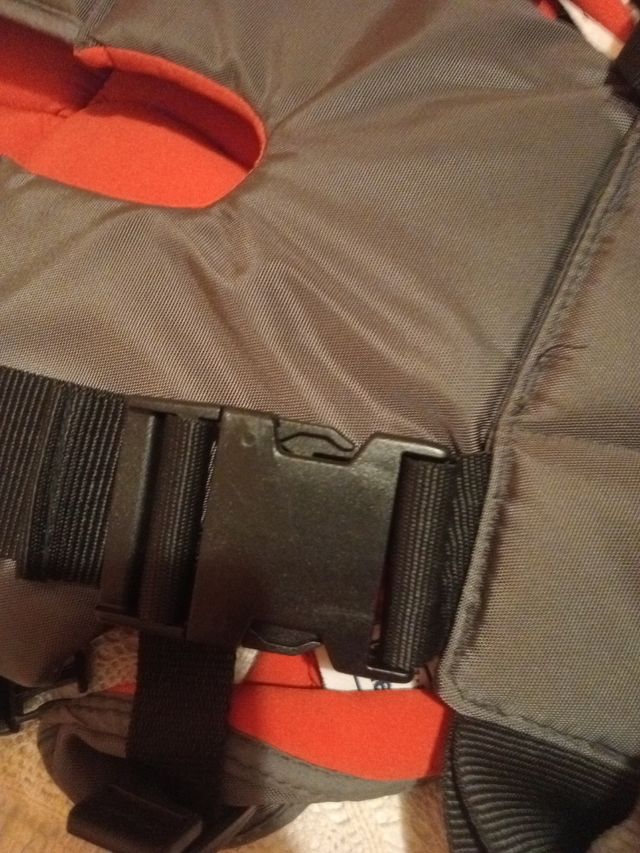 Mochila Canguro Bebé Gris y Naranja