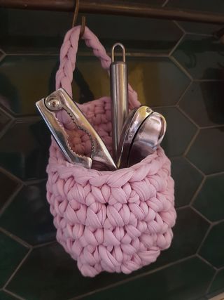 Porta utensili uncinetto rosa