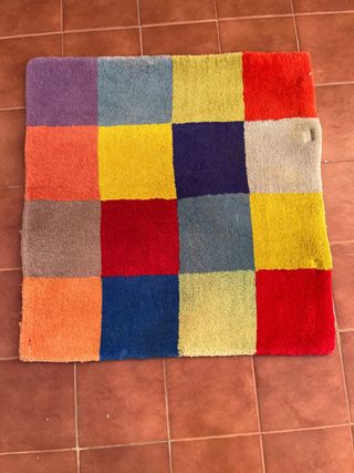 Alfombra Mullida Cuadrada Multicolor