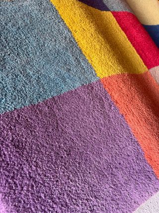 Alfombra Mullida Cuadrada Multicolor