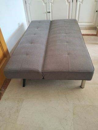 Sillón Cama Gris Tela y Metal