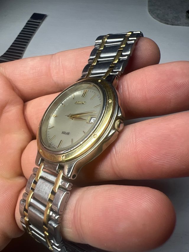 Reloj Seiko Solar Oro y Plata
