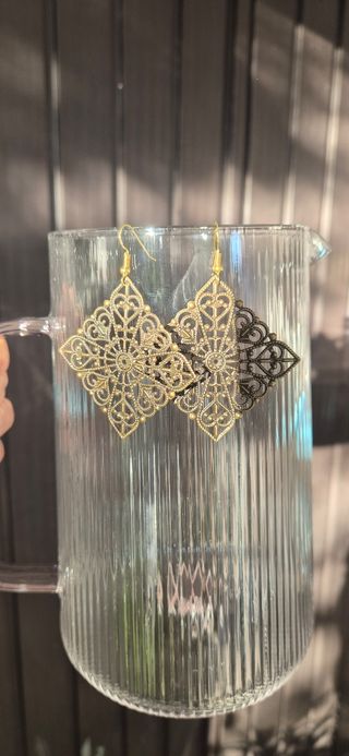 Orecchini pendenti bronzo e oro