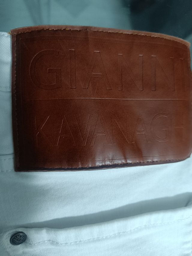 Gianni Kavanagh Vaqueros Blancos Rotos Talla S
