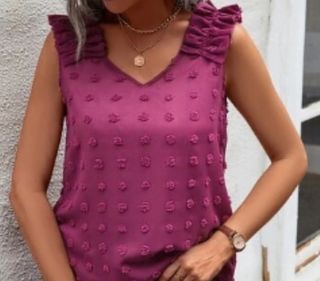 Blusa buganvilla sin mangas con volantes