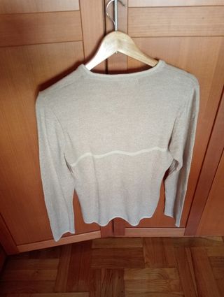 Jersey Cortefiel beige talla M