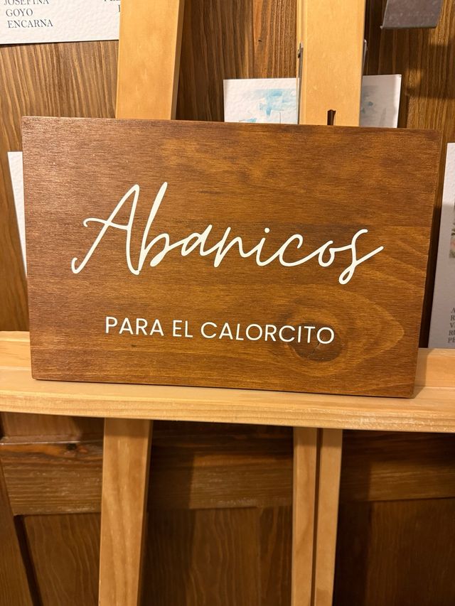 Cartel de madera Abanicos