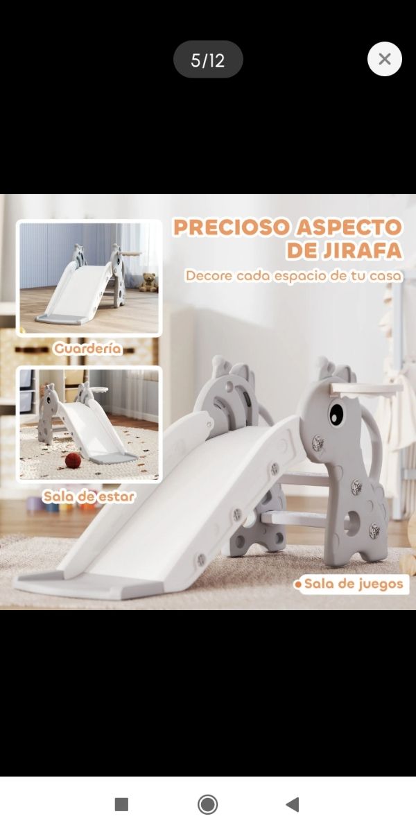 Tobogán infantil con canasta