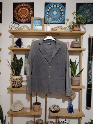 Giacca uomo slim fit scamosciata grigia