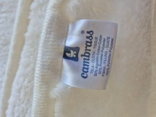 Manta de cuna blanca con osito