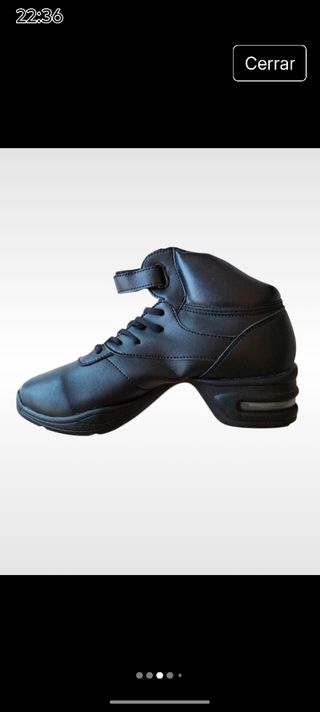 Zapatillas de baile jazz negras de piel