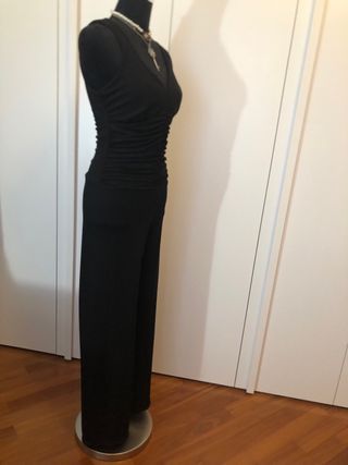 Tuta lycra drappeggiata, pantalone morbido