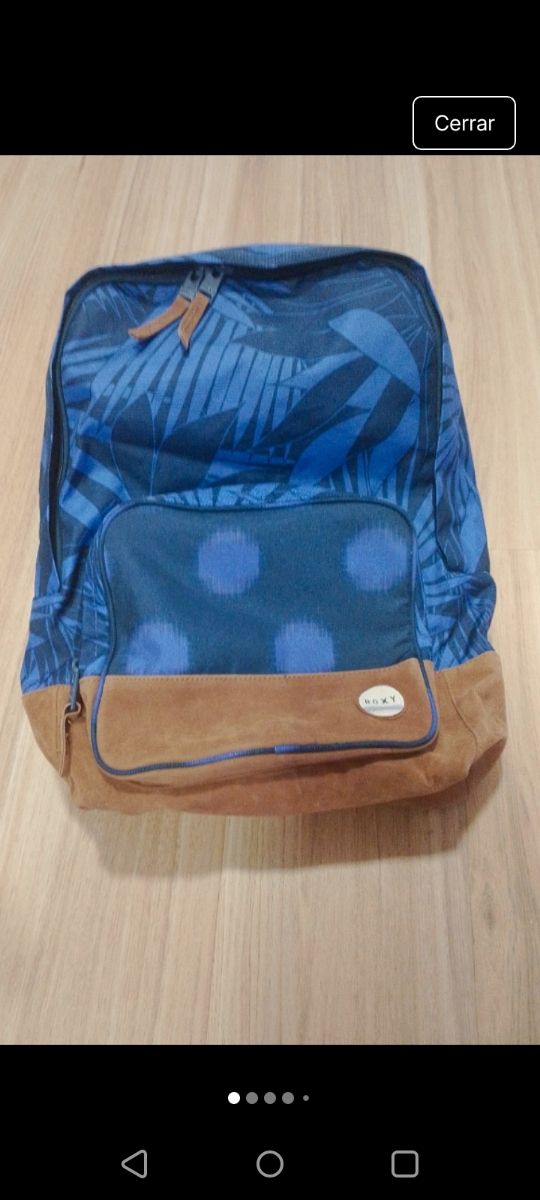 Mochila Roxy Azul, marrón y miradita