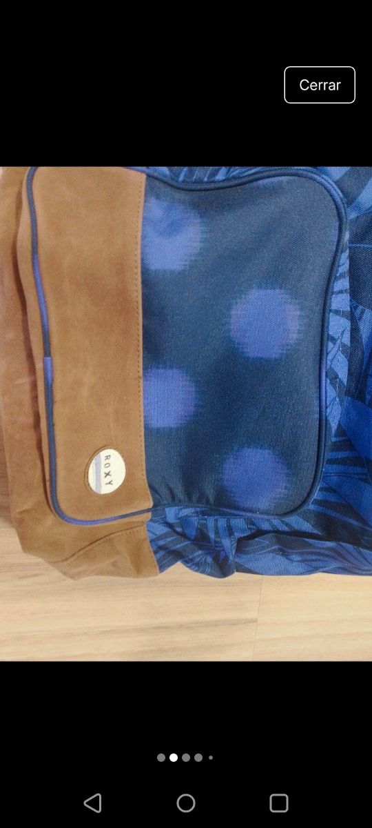 Mochila Roxy Azul, marrón y miradita