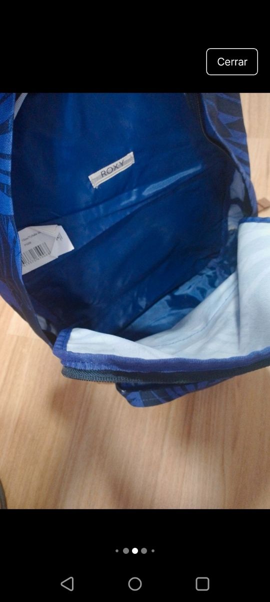 Mochila Roxy Azul, marrón y miradita