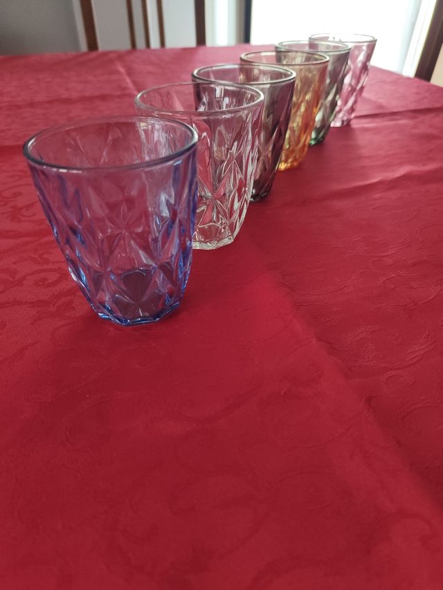 Set servizio 12 Bicchieri Vetro Colorati