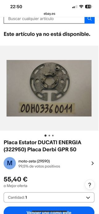 Placa Estator Ducati Derbi GPR50