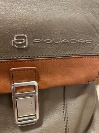 Cartella Piquadro uomo pelle marrone/grigia