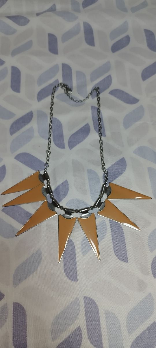 Lote Collares Naranja y Plateado