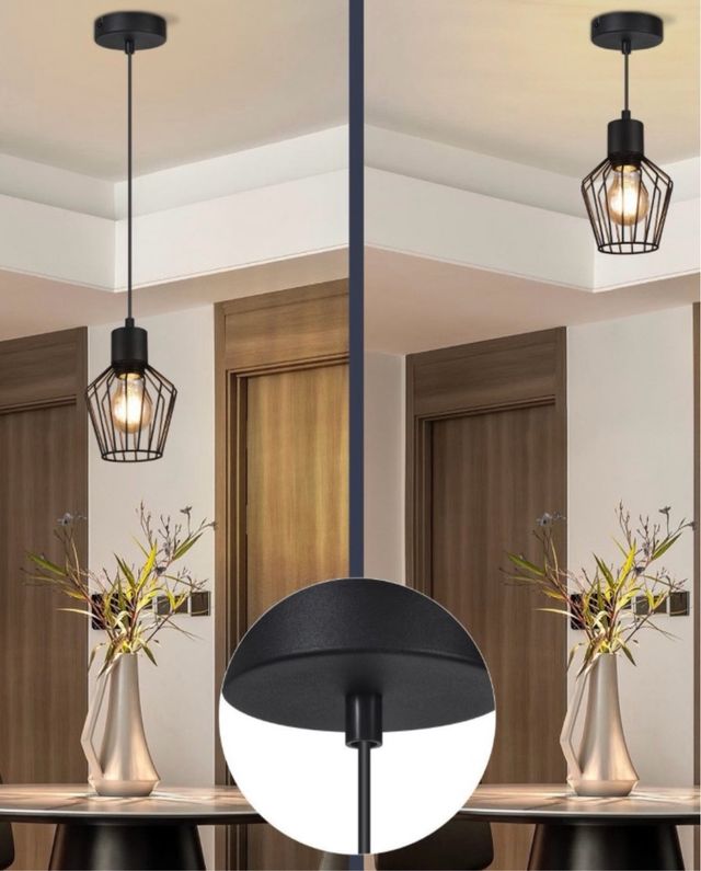 Lámpara Colgante ZMH Negra Metálica