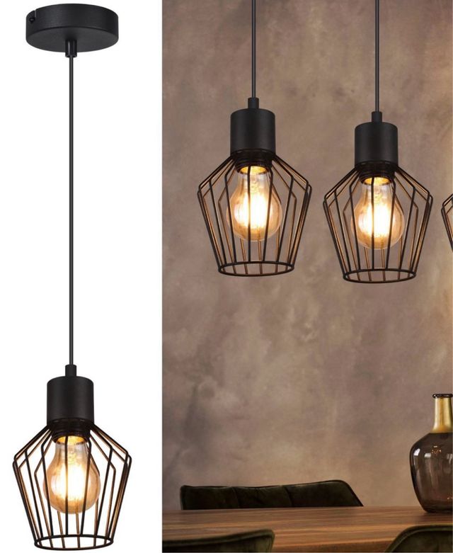 Lámpara Colgante ZMH Negra Metálica