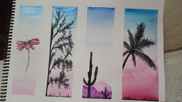 Puntos de libro acuarela hechos a mano