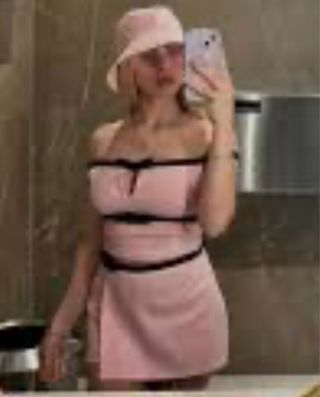 Top Zara Lazos Negro Rosa