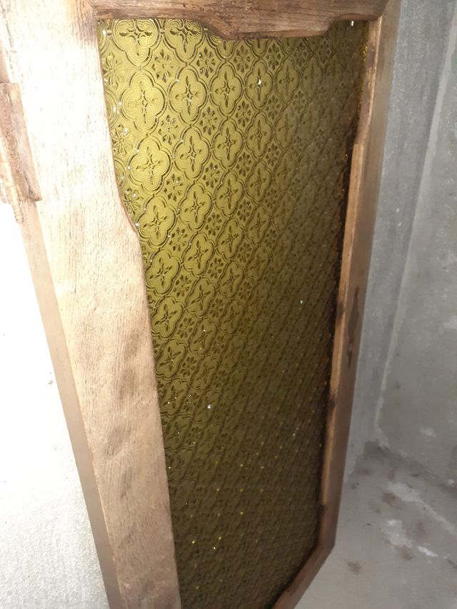 Puerta antigua madera 80x40 con cristal