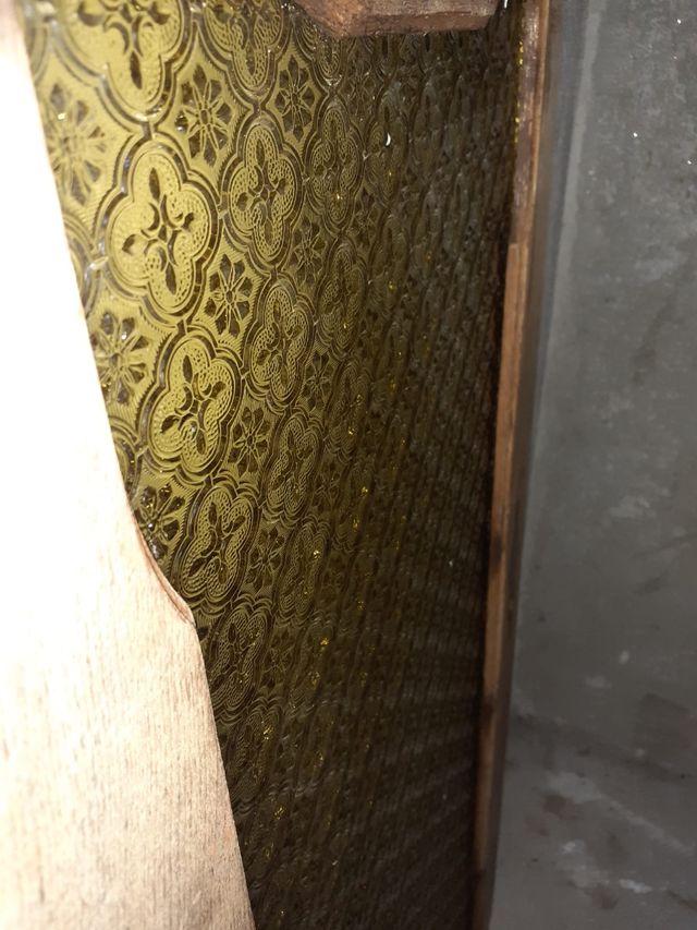 Puerta antigua madera 80x40 con cristal