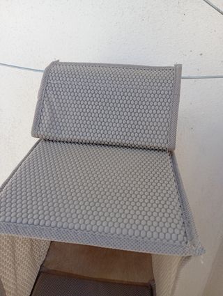 Porta scarpe in tessuto beige/grigio