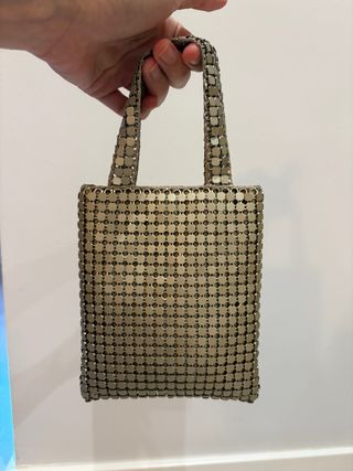 ZARA minibolso malla metálico fiesta sin estrenar