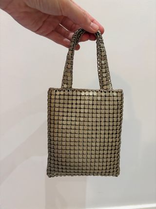ZARA minibolso malla metálico fiesta sin estrenar