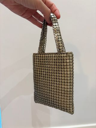 ZARA minibolso malla metálico fiesta sin estrenar