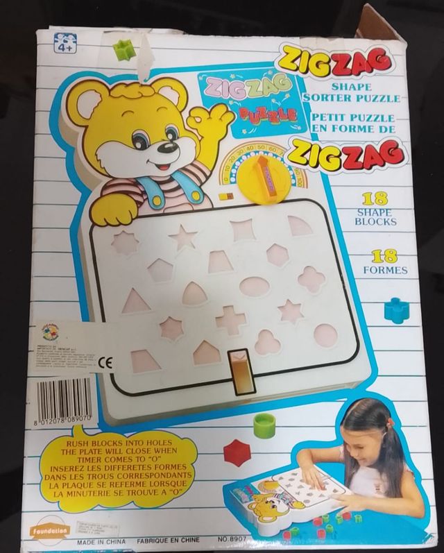 Zig Zag Shape Sorter Puzzle Vintage