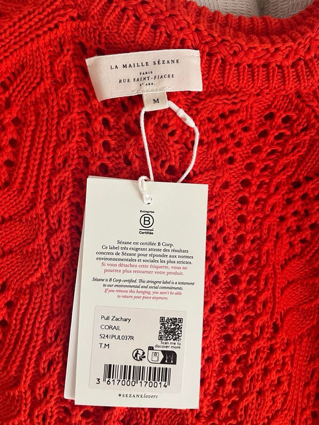 Jersey Sézane Zachary Coral Talla M