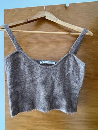 Camiseta tirantes Zara gris Talla XS