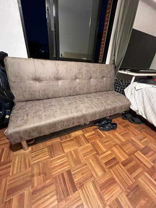 Sofá Cama Polipiel Gris