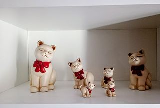 THUN Collezione completa 6 Gatti con Fiocco Rosso