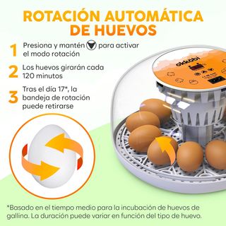 NUEVO | OKKOBI M12 INCUBADORA AUTOMATICA 12/24 HUE
