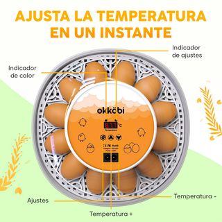 NUEVO | OKKOBI M12 INCUBADORA AUTOMATICA 12/24 HUE