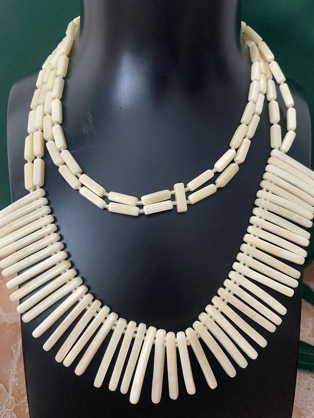 Collar y pulsera marfil vegetal 