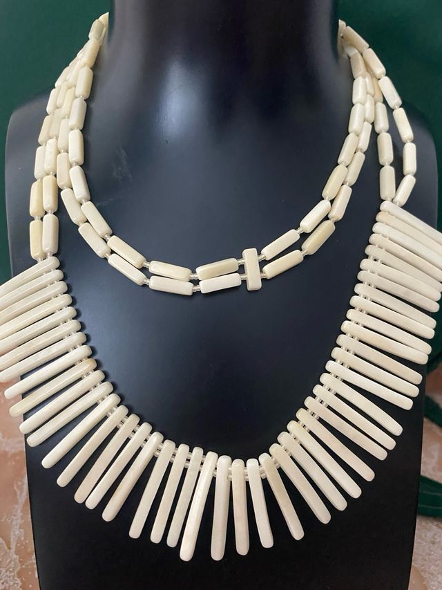 Collar y pulsera marfil vegetal 
