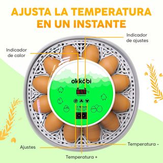 NUEVO | OKKOBI M12 INCUBADORA AUTOMATICA 12/24 HUE