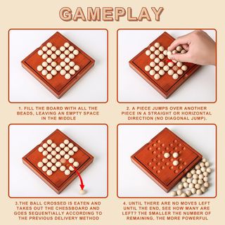 NUEVO | AJEDREZ SOLITARIO MADERA JUEGO DE MESA