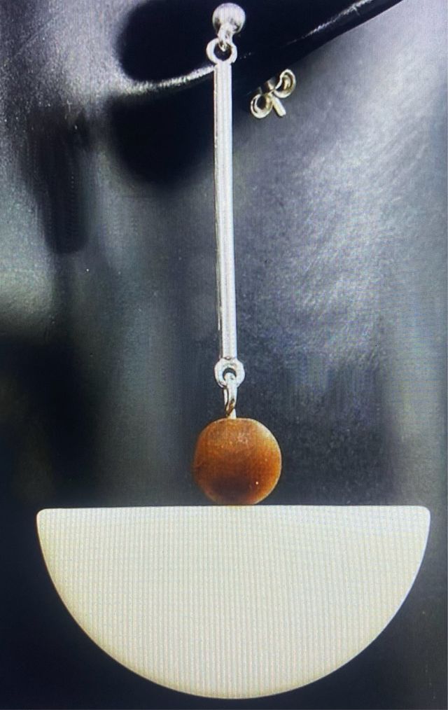 Collar y pendientes marfil vegetal 