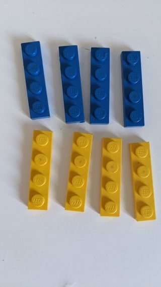 Lotto Pezzi LEGO Blu Gialli Rossi Neri Trasparenti