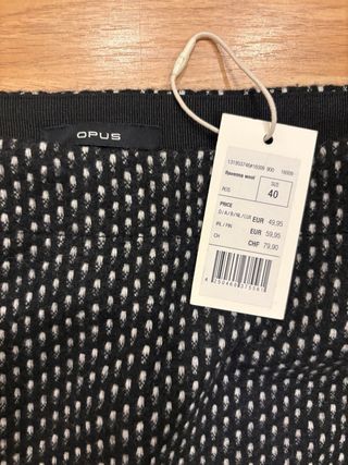 Falda de punto OPUS negra/blanca Talla L